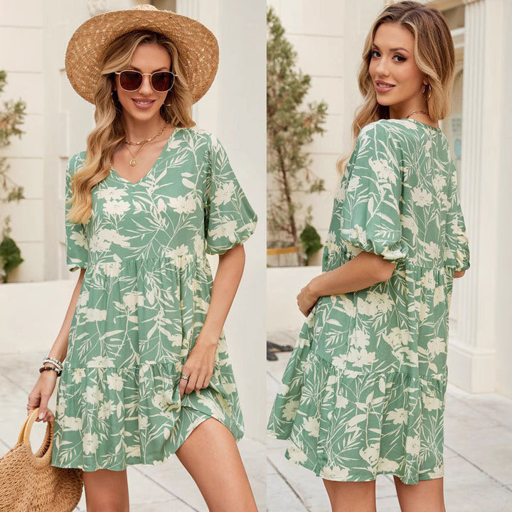 Dame Floral Gradient Mini Kjole Stilla