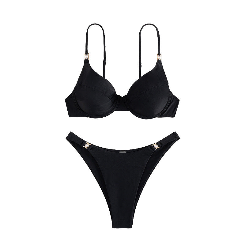 Damer Push-Up bikini med elegante stropdetaljer Skovae