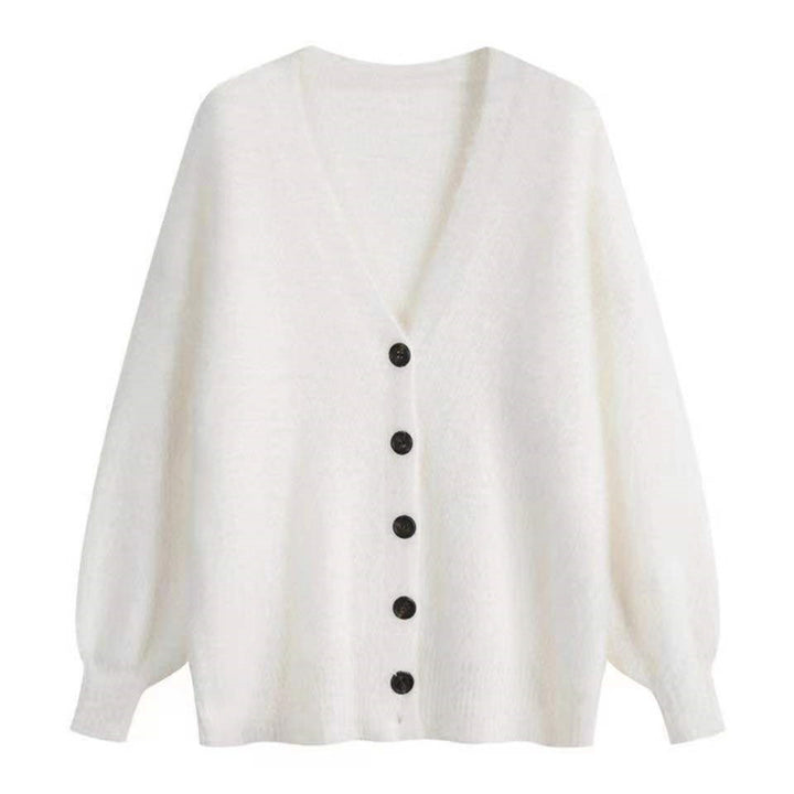 Femme Cozy Åben Fuzzy Strik-Cardigan Stilla