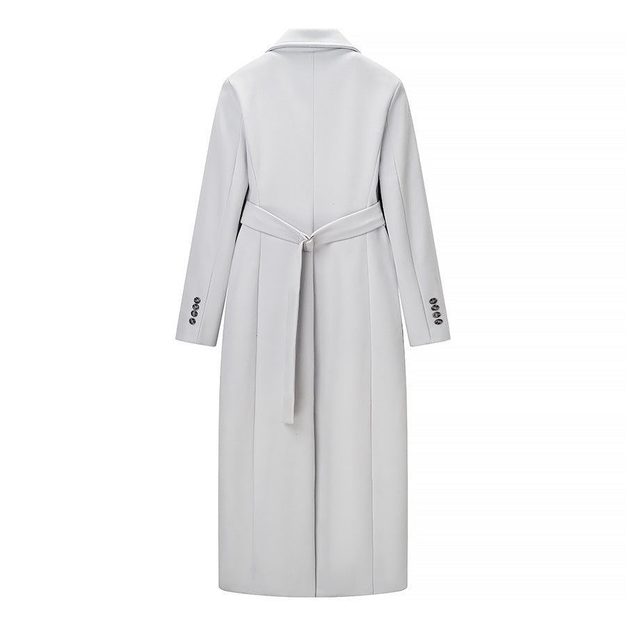 Kvinders elegante trenchcoat med dobbelt knaplukning og skræddersyet pasform Stilla