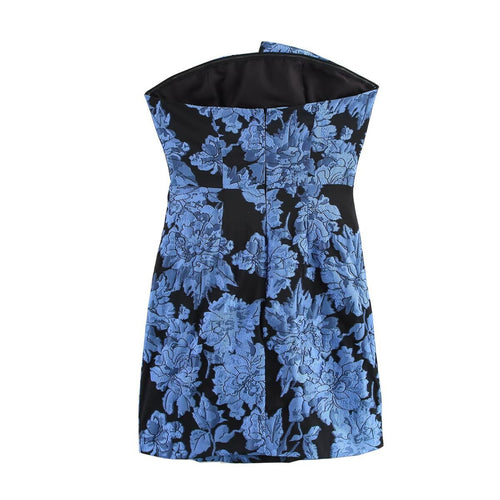 Femme Asymmetrisk Floral Wickel-Mini-Kjole Stilla