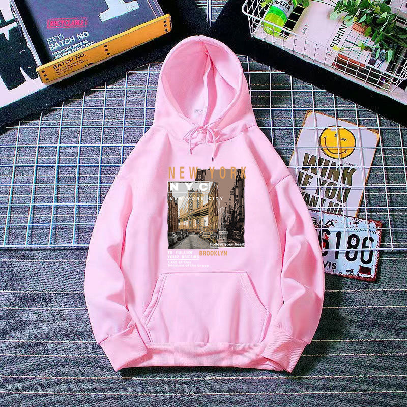 Kvinder hoodie med stilfuldt New York tryk Skovae
