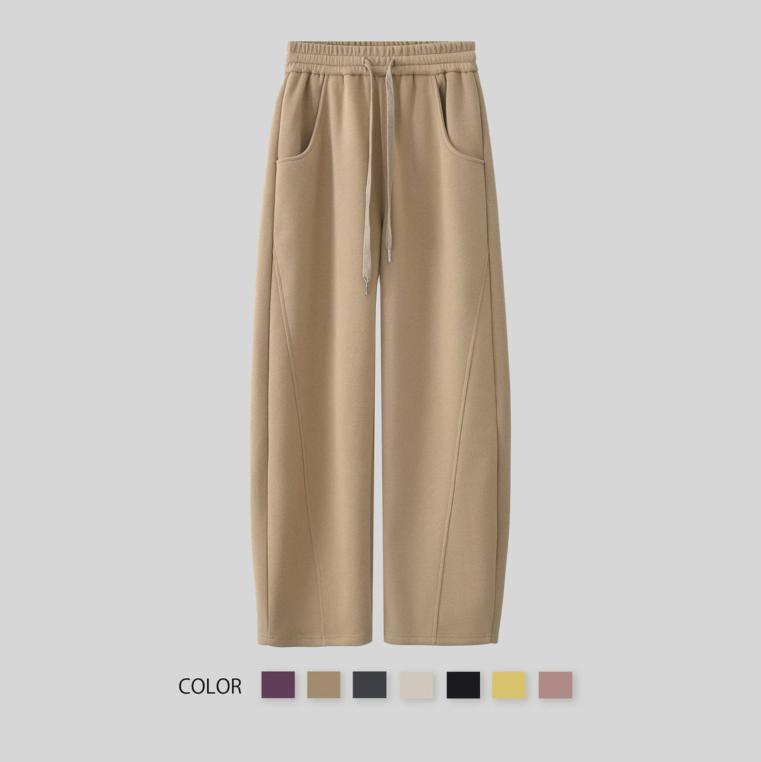 Kvindernes elegante fritidsbukser med sidelommer og elastisk talje Skovae