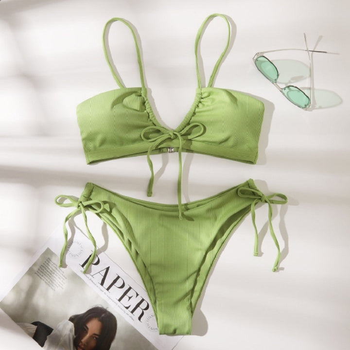 Dame bikini-sæt med justerbart snøre-design og højtaljeret underdel Stilla