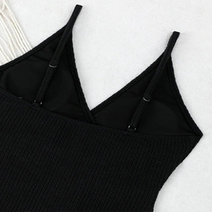 Damer Elegant Én-delt Badedragt med Omslag-design og Ring-Accent Skovae
