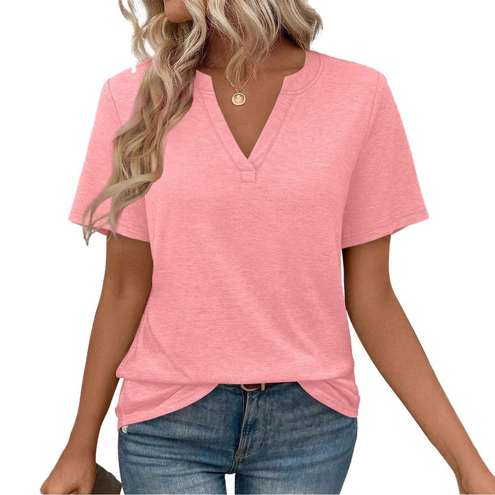 Dame Kortærmet V-Hals T-shirt Stilla