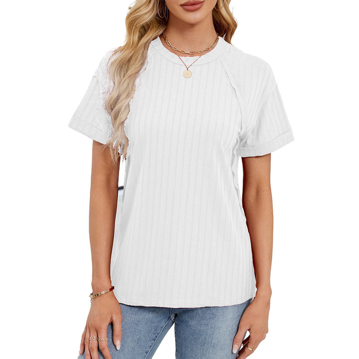 Dame fritids T-shirt med ribstruktur Stilla