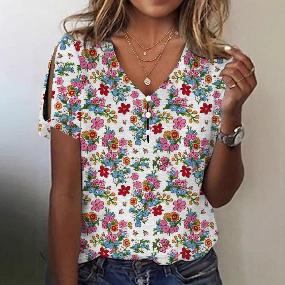 Dame Glitrende V-Pullover Bluse Skovae