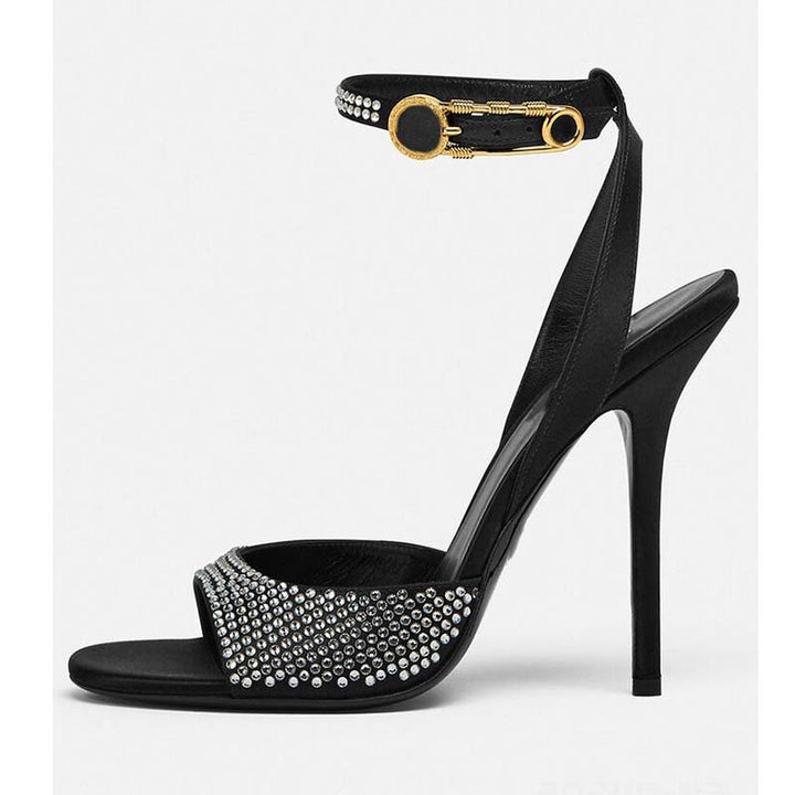 Dame High-Stiletto Sandaler med strassdekoration og ankelrem Stilla