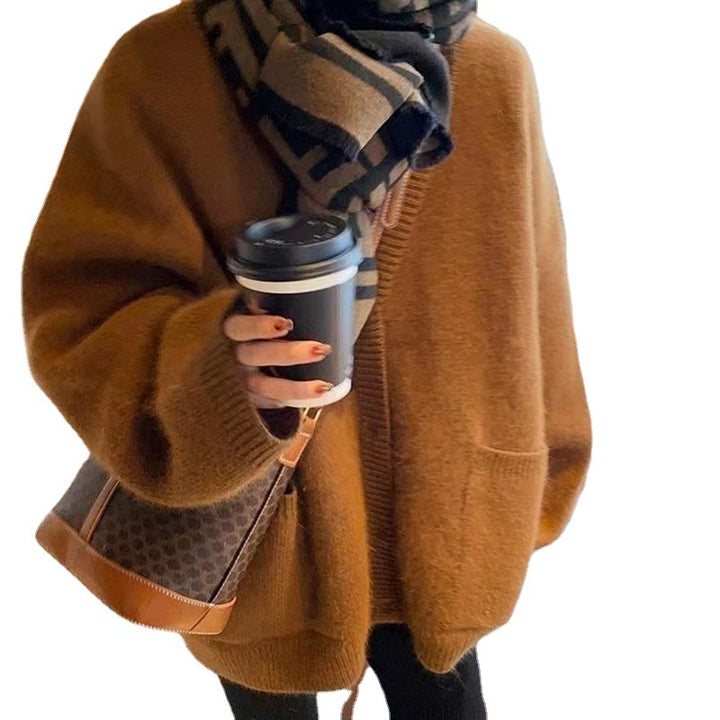 Kvindernes oversized strikket cardigan med dybe lommer og teksturerede detaljer Stilla