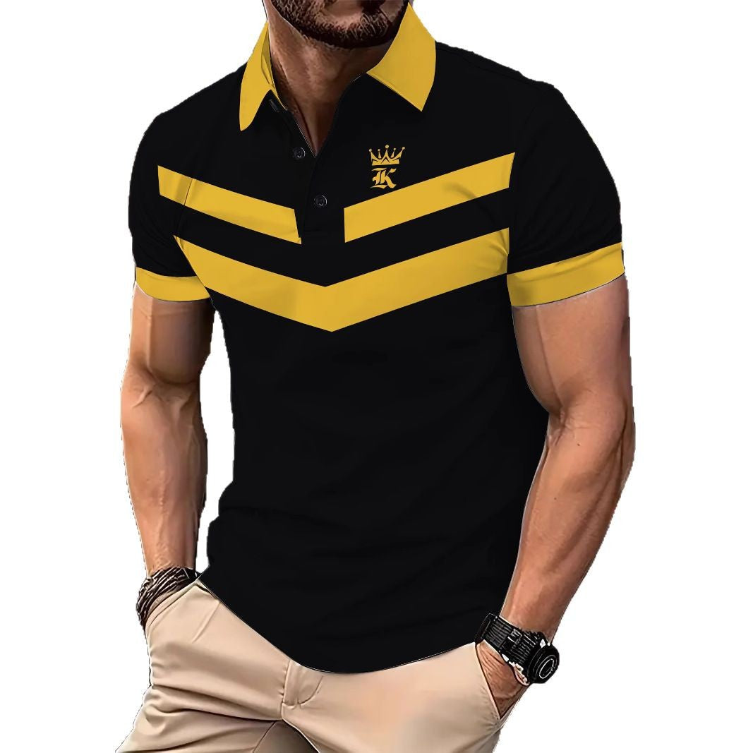 Herrer Poloshirt med moderne V-udskæring og dynamisk farvedesign Stilla