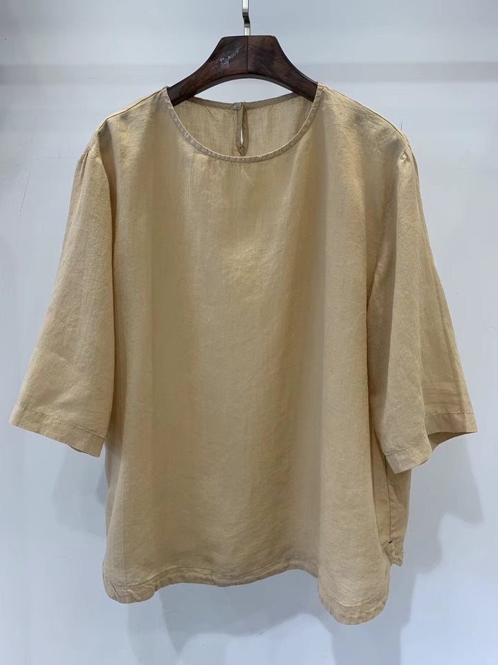 Femme Afslappet Pasform Linned blouse Stilla