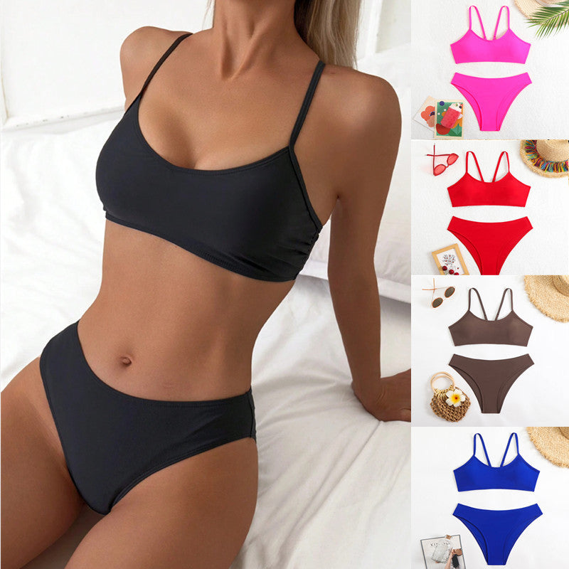 Dame bikini-set med justerbare stropper og høj benudskæring Stilla