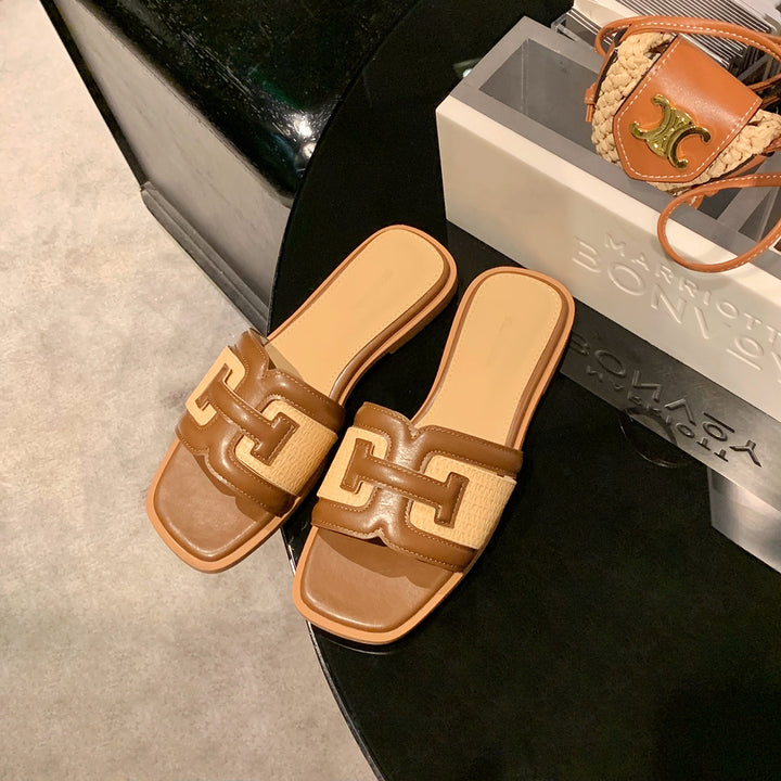 Dame Stilfulde Slide Sandaler med Dekorativt Flettet Rem Stilla
