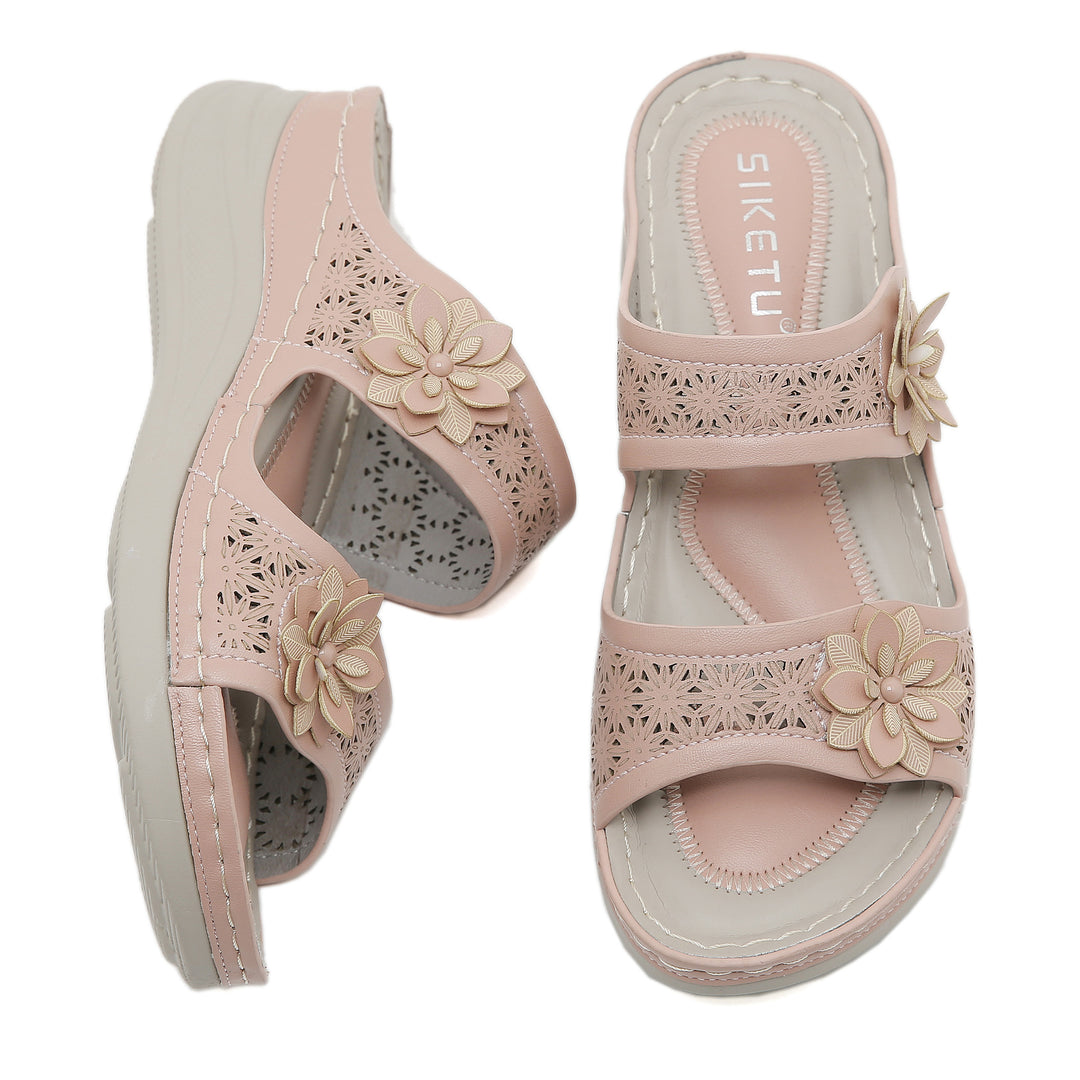Damer komfortable og fashionable sandaler med blomsterdesign Stilla