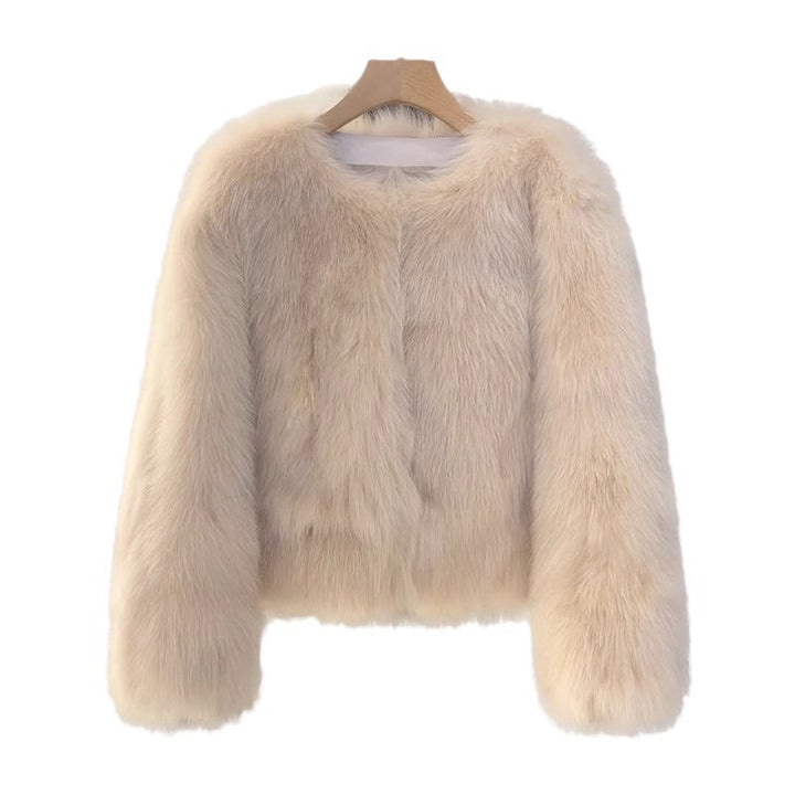 Kvinders elegante faux fur jakke med kort snit Stilla