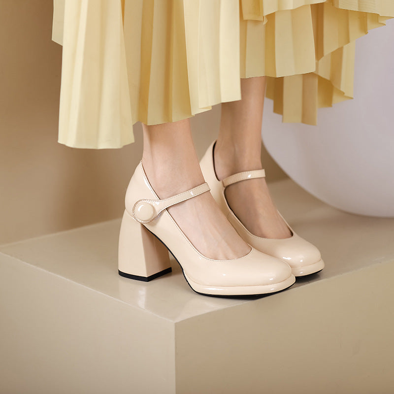 Femme Blokhælet Mary Jane Pumps Stilla