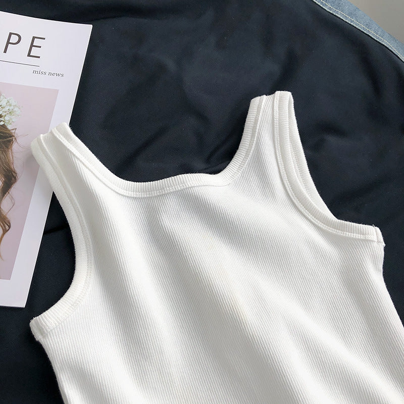 Femme Ribbet Button-Up Crop Tank Top Stilla