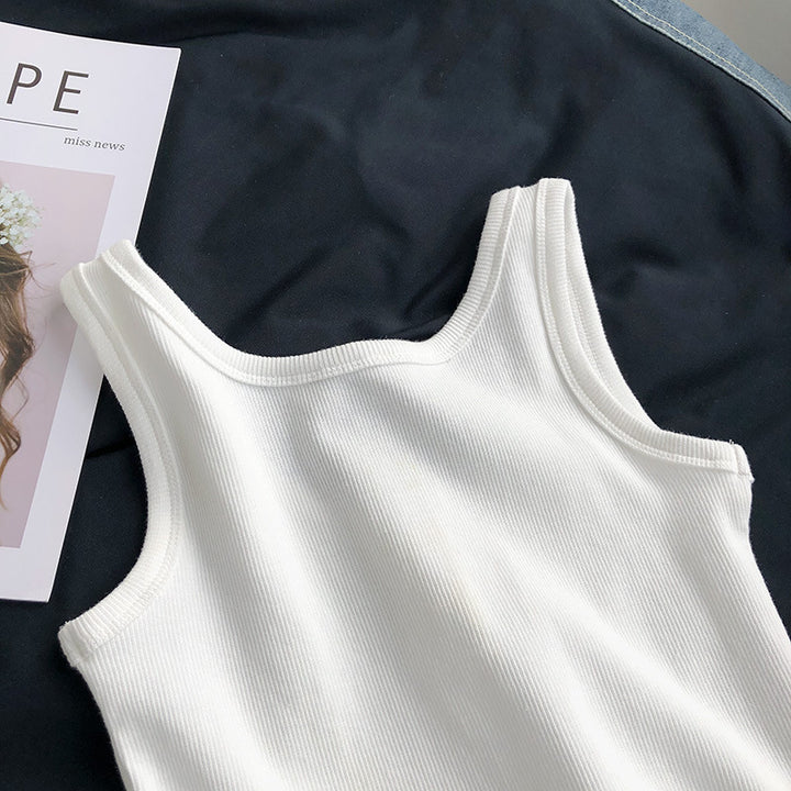 Femme Ribbet Button-Up Crop Tank Top Stilla
