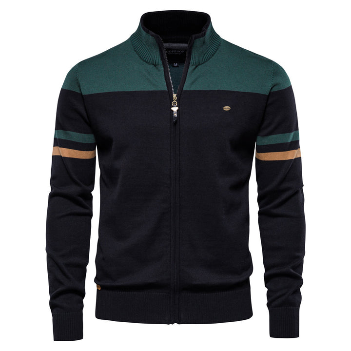 Herrer strikjakke med moderne lynlås og sporty detaljer Stilla
