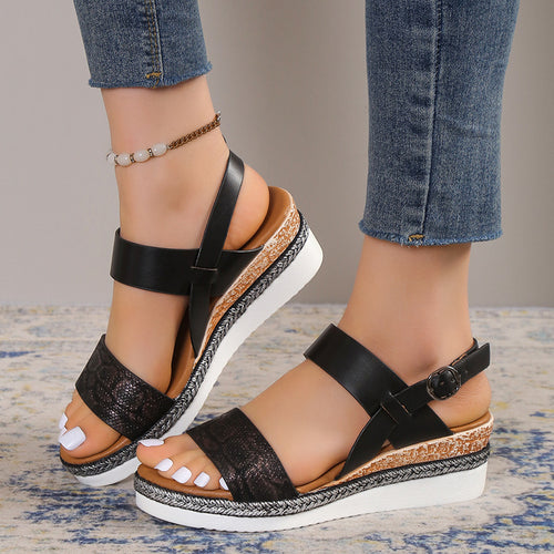 Dame Wedge-sandaler med justerbart remdesign og skridsikre såler Stilla