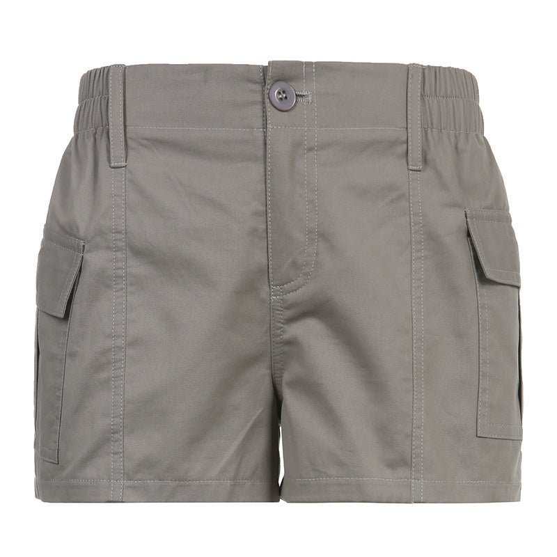 Dame cargo-shorts med elastisk talje og praktiske sidelommer Skovae