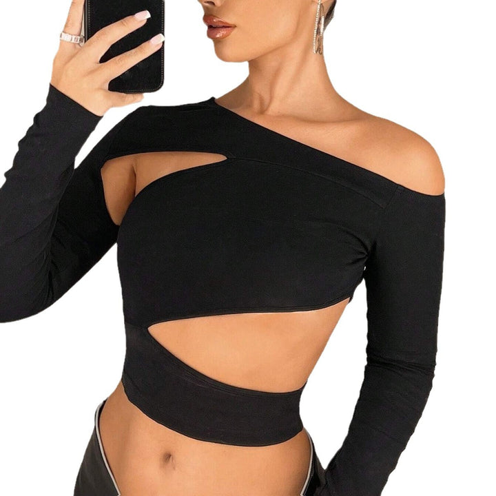 Kvindernes Asymmetrisk Crop Top med Udsnitsdetaljer Stilla