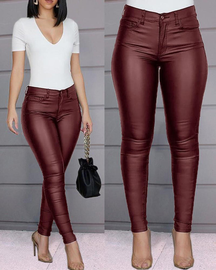 Dame Kvalitets Læderleggings i moderne look Stilla