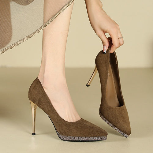 Kvinder elegante stiletto-hæle med funklende detalje Stilla