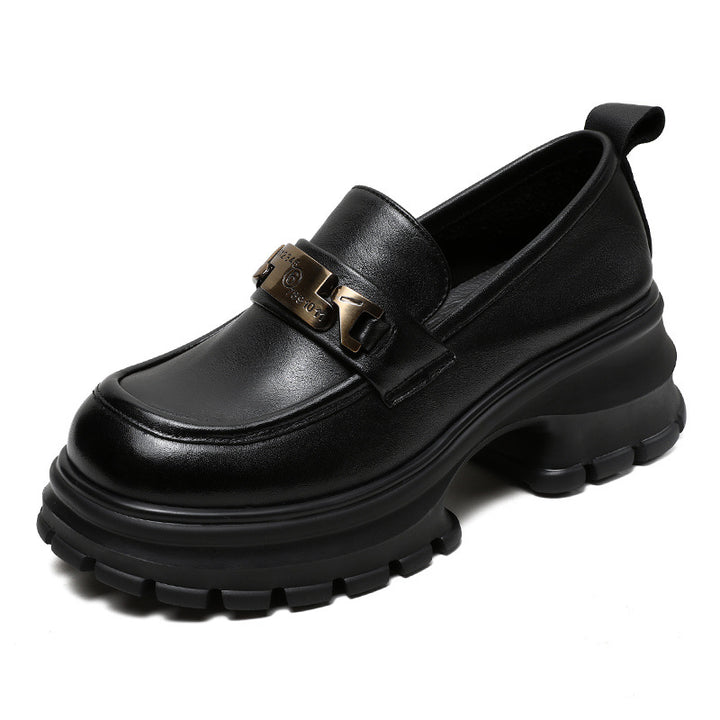 Dame Chunky Platform Loafers med dekorative metal accenter Stilla
