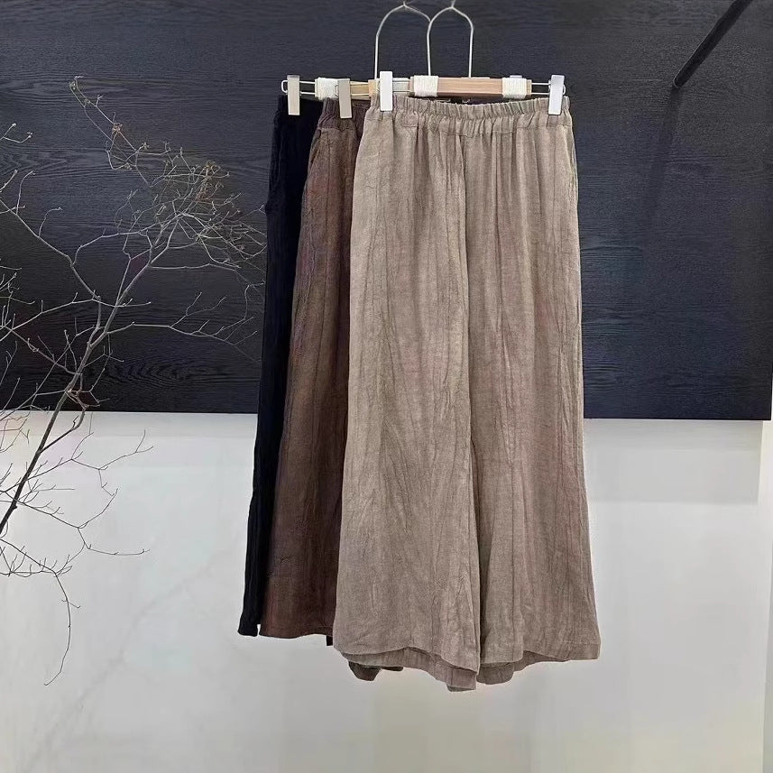 Femme Åndbar Behagelig Linnedbyxor Stilla