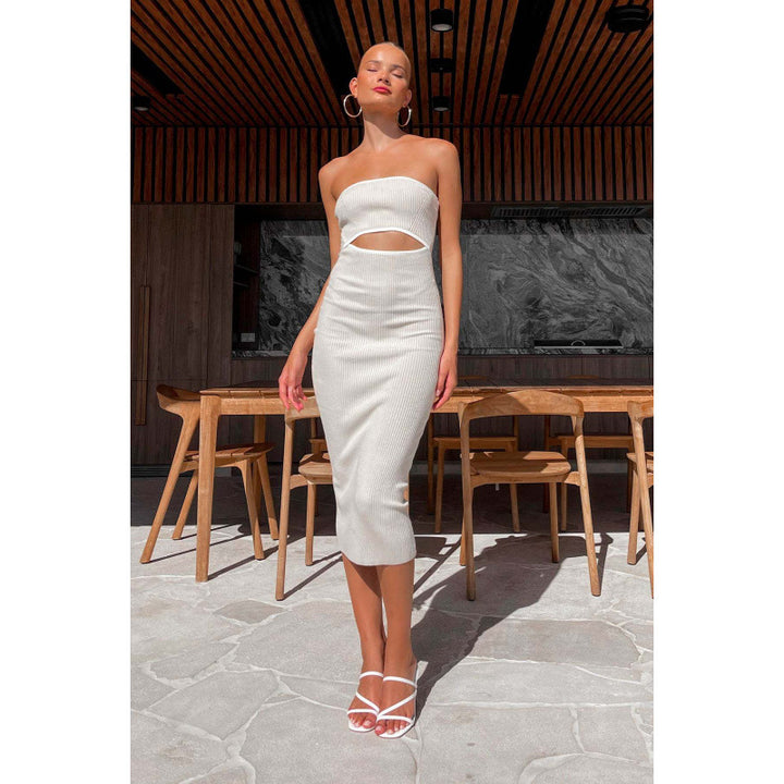 Dame Bodycon kjole med bandeau snit og cut-out detalje Stilla