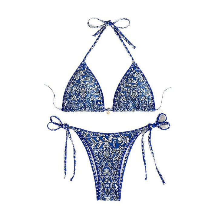 Dame Triangel-Bikini-Sæt med legende bindedesign Skovae
