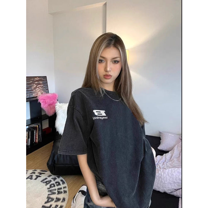 Dame Oversized T-Shirt med kreativt grafikdesign og komfortabel pasform Stilla