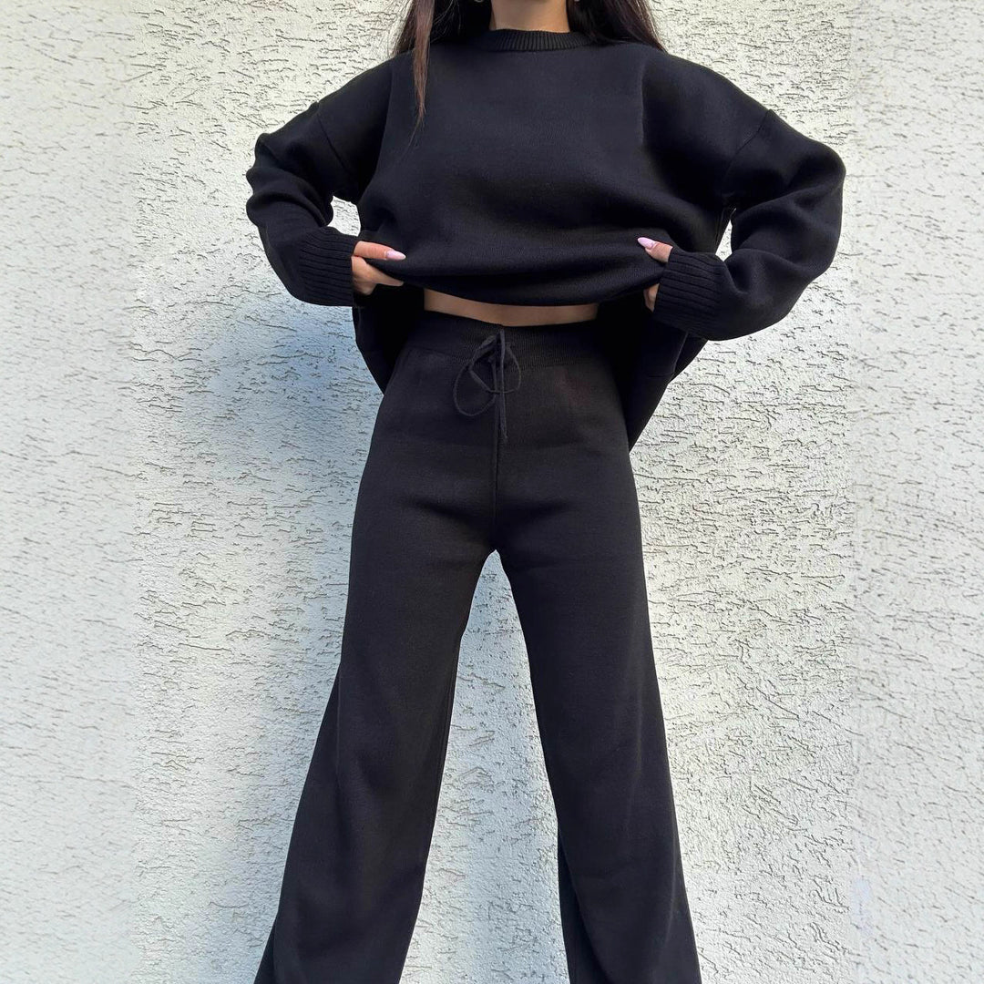 Dame afslappet strikpullover med oversized pasform og brede ærmer Stilla
