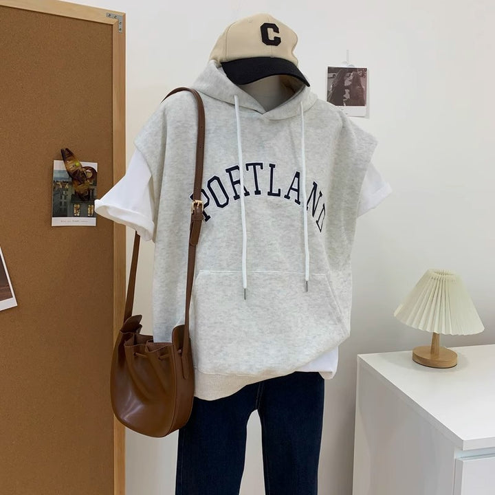 Dame Lækkert Ærmeløst Hoodie med forlommes Stilla
