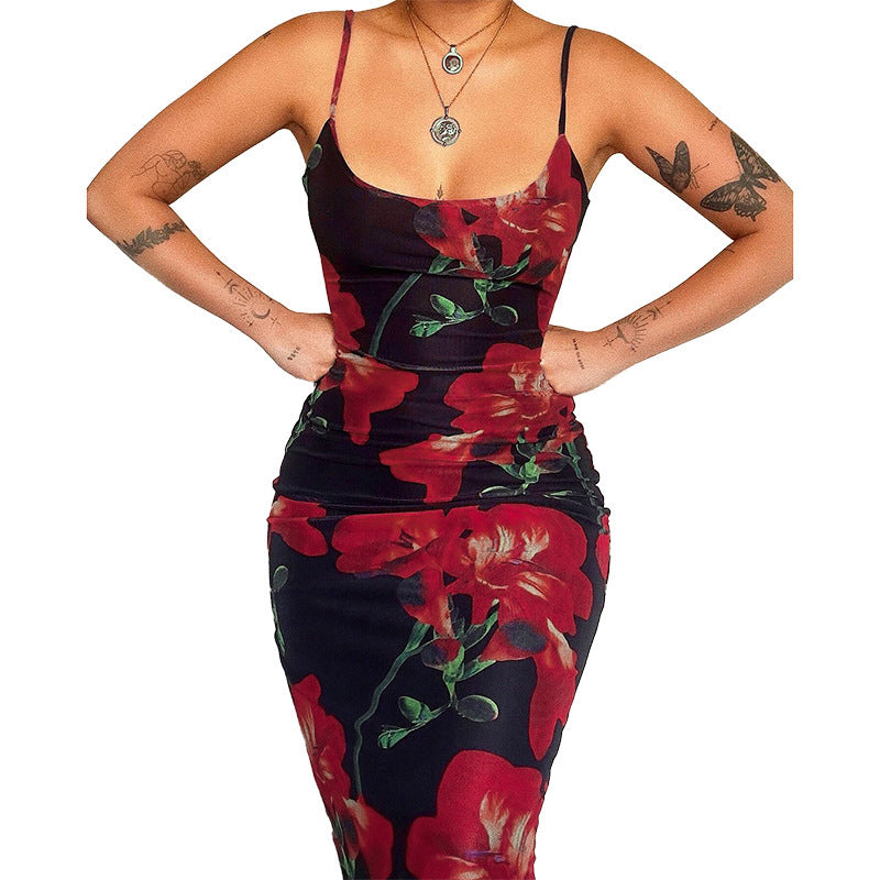 Dame Floral Print Bodycon Kjole Stilla 1751515814