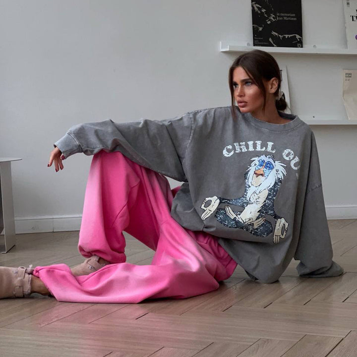 Kvinders afslappede sweatshirt med alsidigt grafisk print Stilla