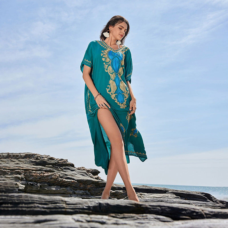 Dame Strandkaftan med detaljeret broderi Stilla