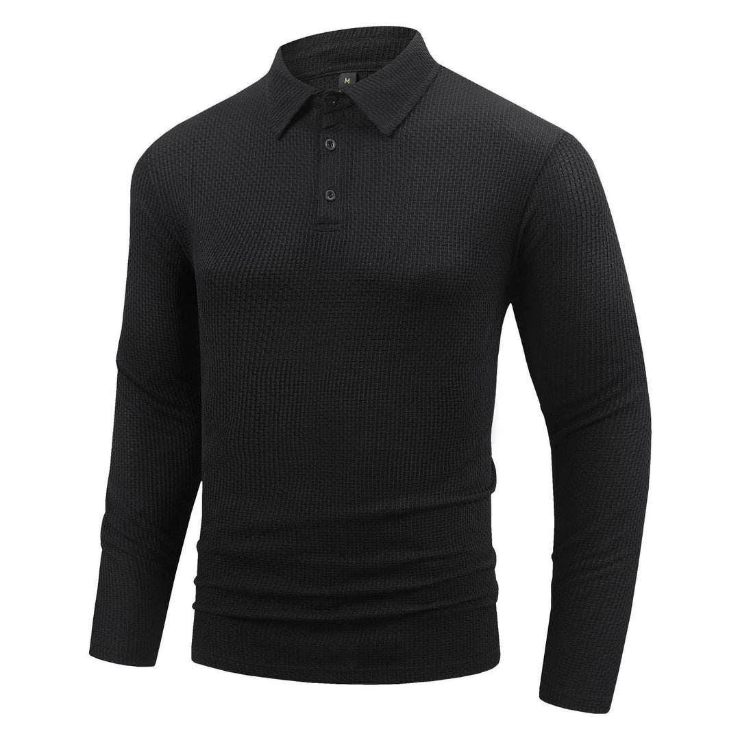 Herrer Langærmet Polo shirt med struktureret overflade og komfortabel pasform Stilla