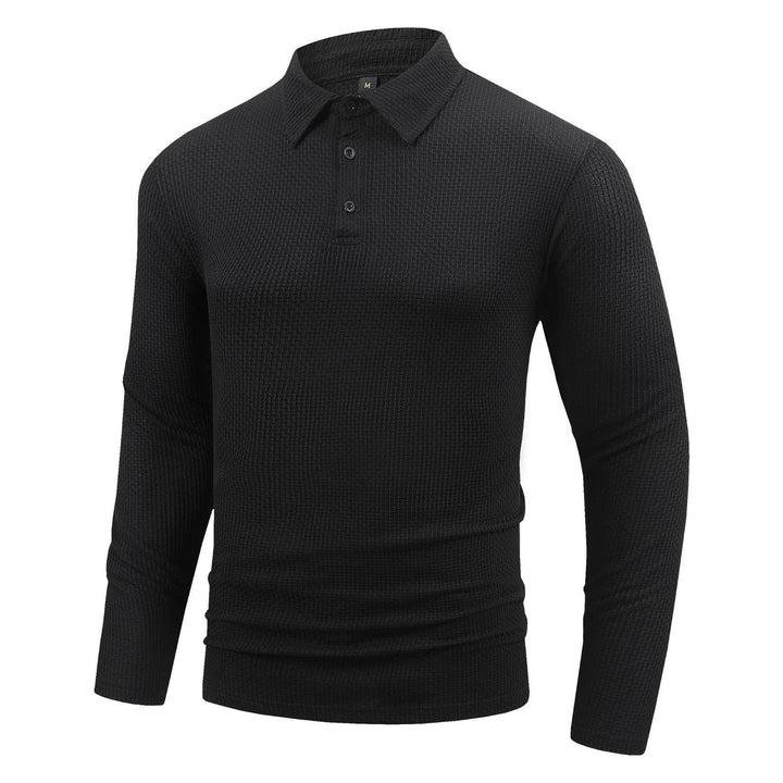 Herrer Langærmet Polo shirt med struktureret overflade og komfortabel pasform Stilla