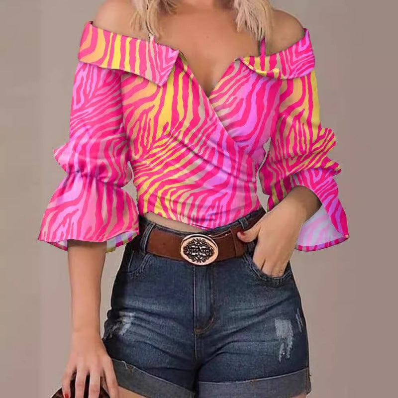 Femme Off-Shoulder Vinklebluse med udstikkende ærmer Stilla