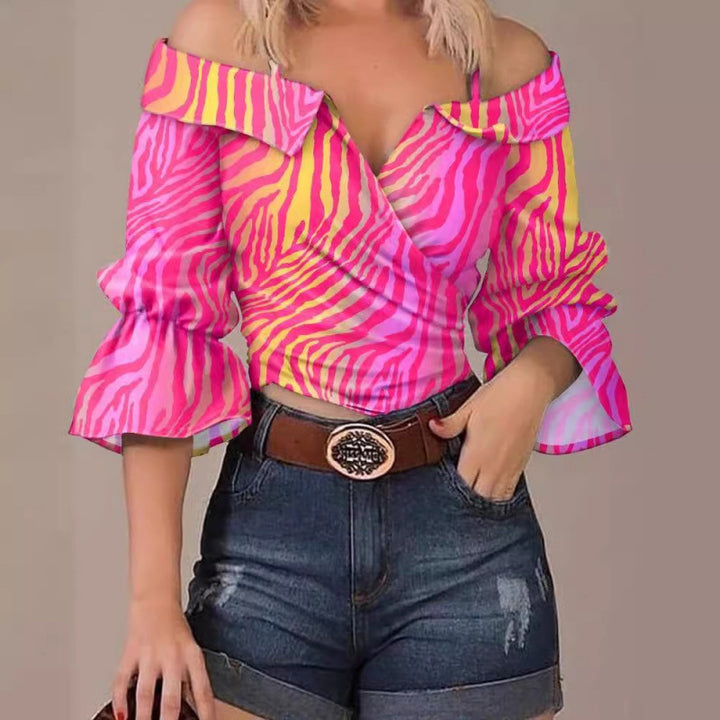 Femme Off-Shoulder Vinklebluse med udstikkende ærmer Stilla