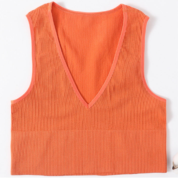 Dame Rib- V-udskæring Crop Top Stilla