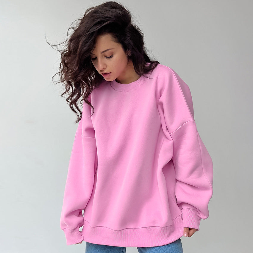 Dame Oversized Sweatshirt med høj krave og bløde ærmer Stilla
