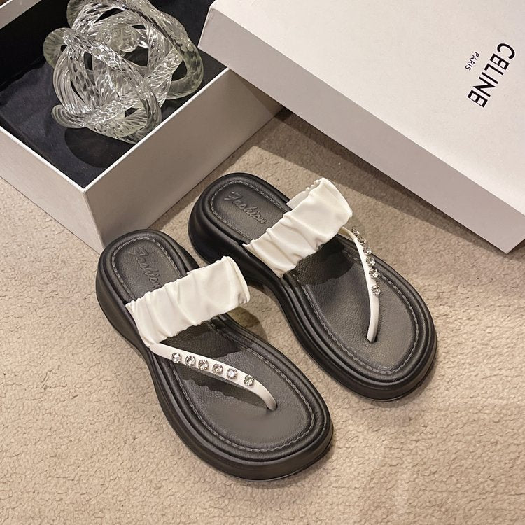 Dame Komfortable Tåseparator-Sandaler med glitrende accentuer og skridsikker sål Stilla