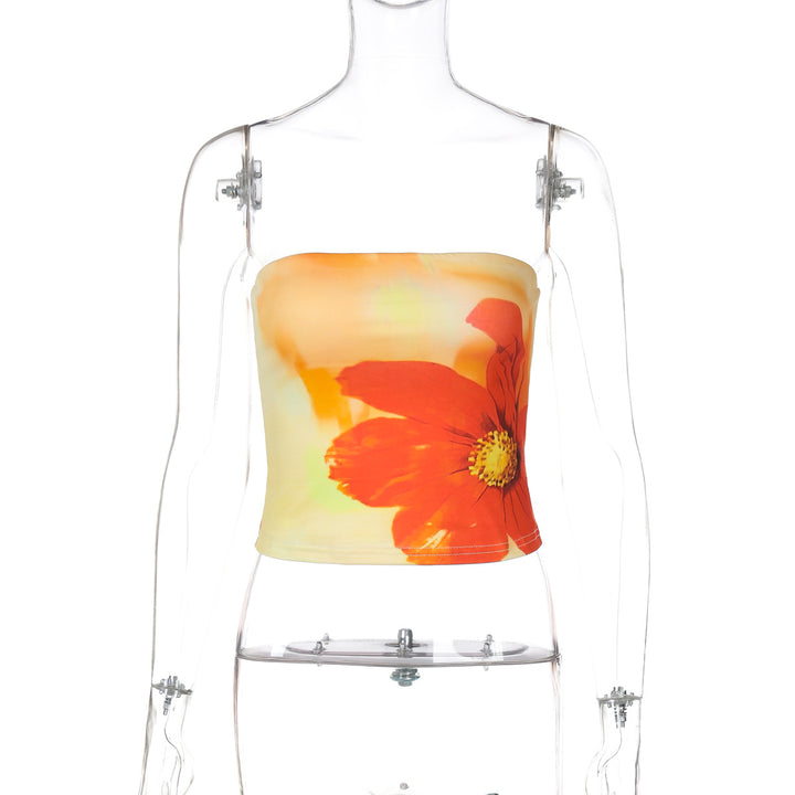 Dame blomstret bandeau top Skovae