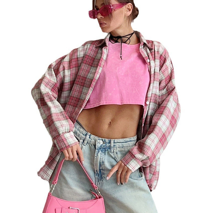 Femme Oversized flannel skjorte Stilla