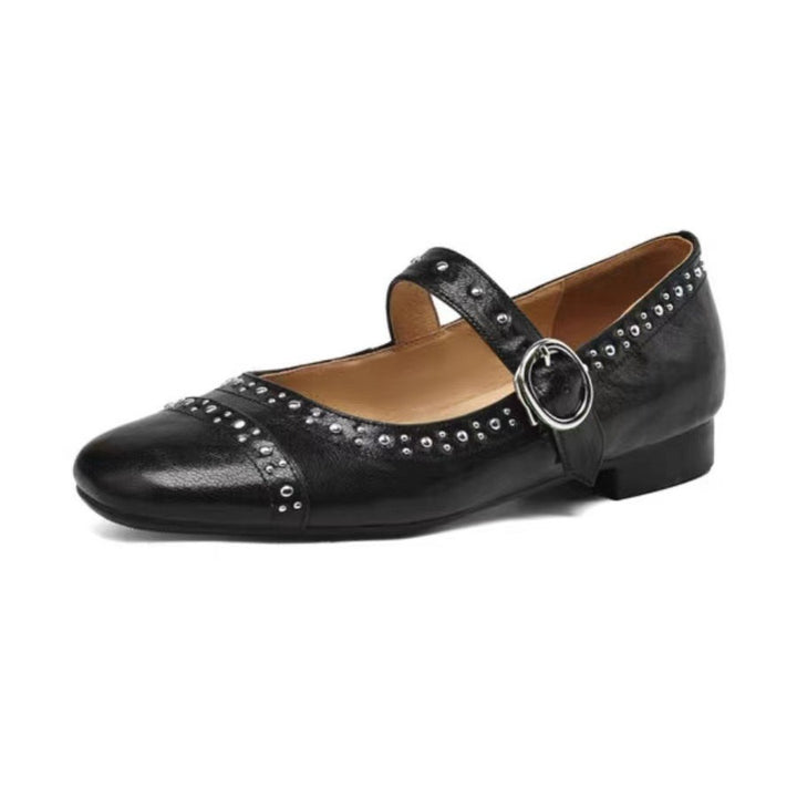 Dame Classic Mary Jane Ballerinas med nitter-detalje Stilla