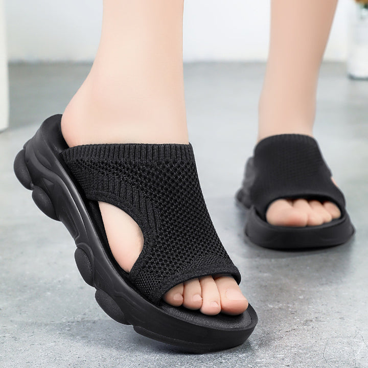 Femme Open-Toe Strikkesandaler med polstret sål Stilla